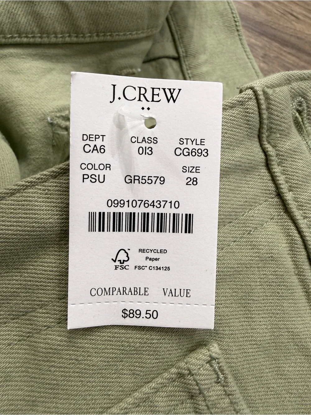 J. Crew Women's High-Waist Shorts in Sage Green